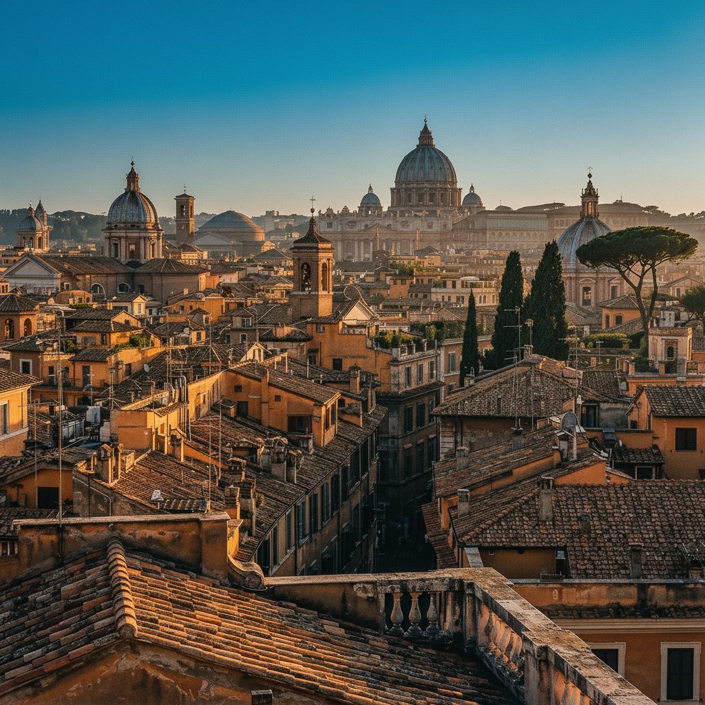 Rooftops of Rome at golden hour (placeholder)